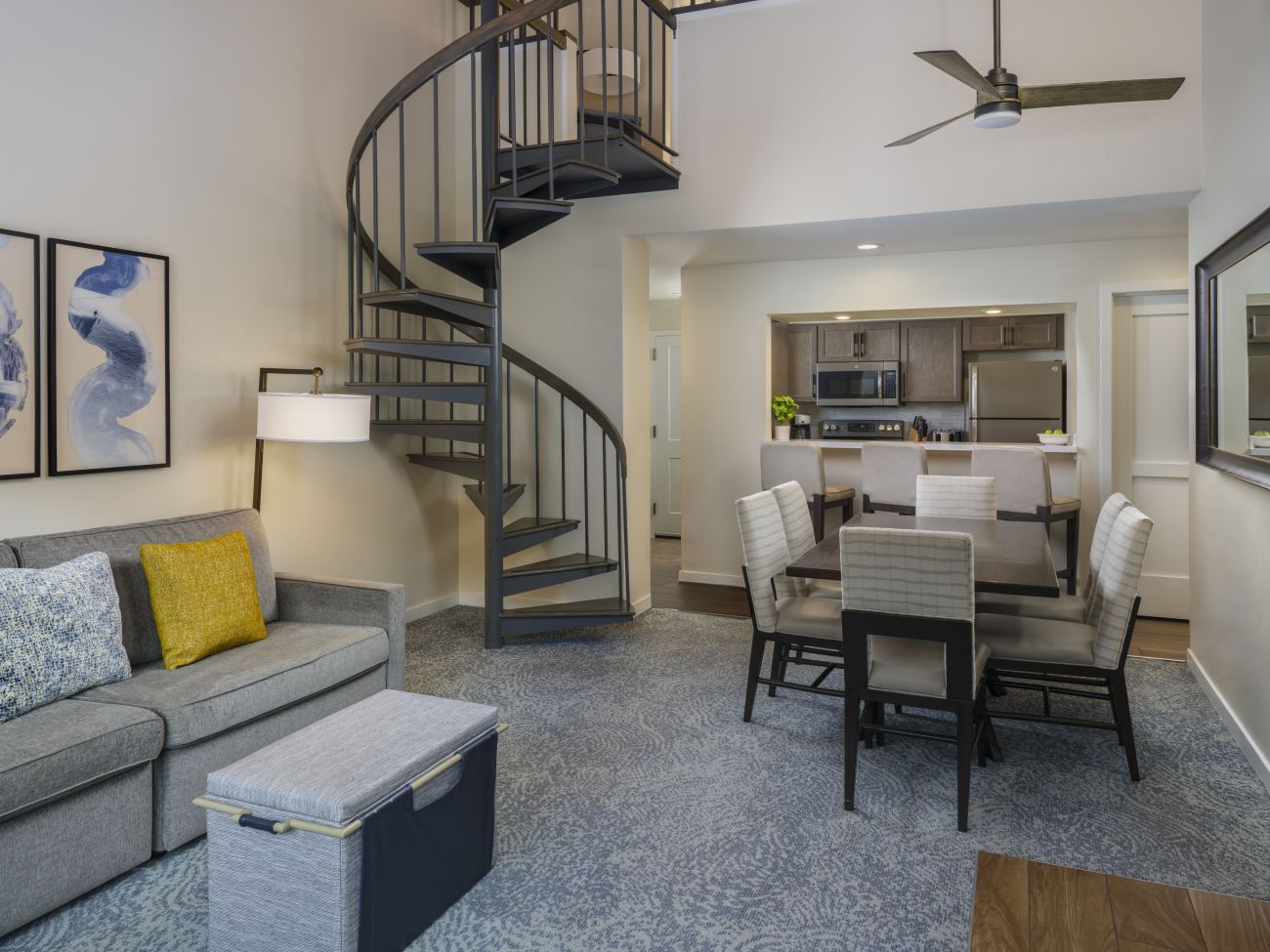 1 and 2-Bedroom Loft/Living Room and Dining Room